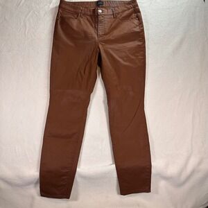 White House Black Market The Skinny High Rise Brown Faux Leather Pants